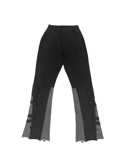 Washed Black Auto Flared Joggers