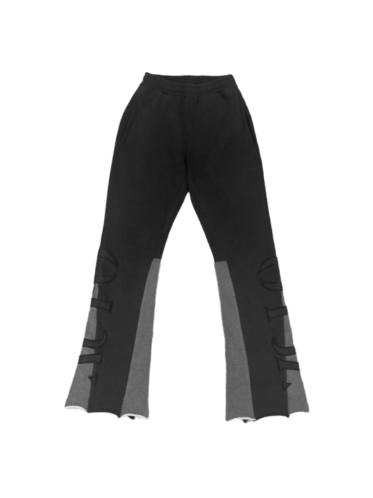 Washed Black Auto Flared Joggers