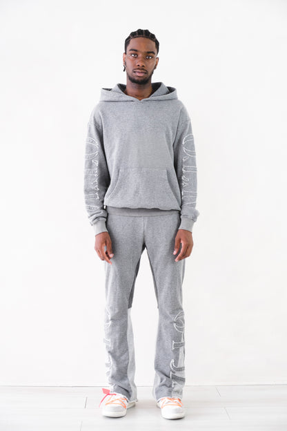 Washed Grey Auto Flared Joggers